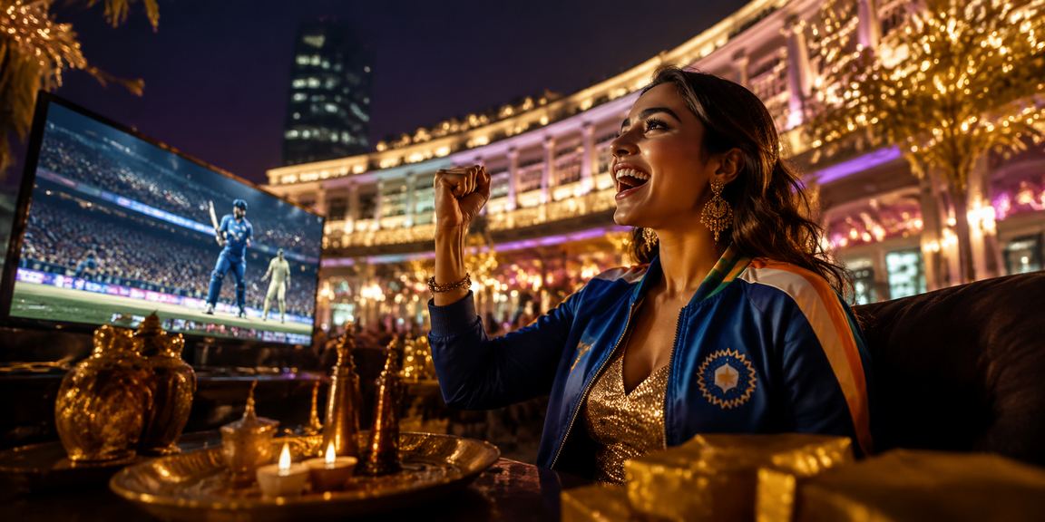 Sports betting and Diwali festival in Connaught Place, Delhi