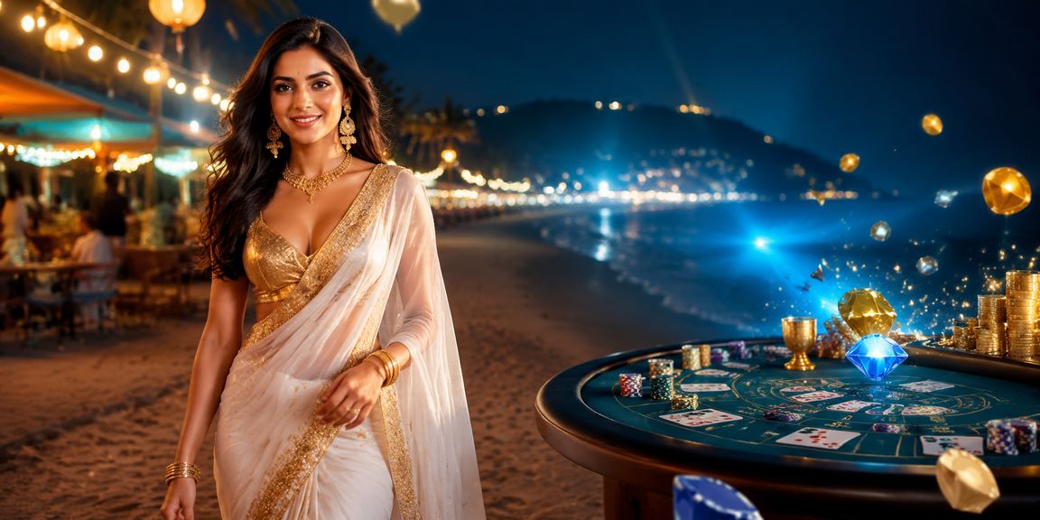 Traditional Indian baccarat game inspired casino scene